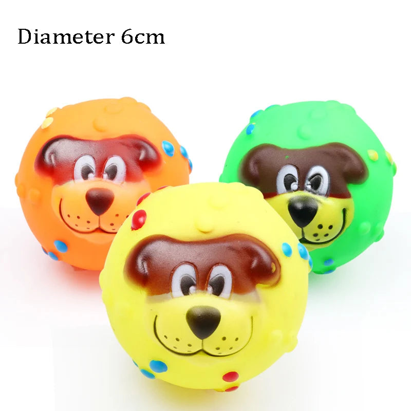 Squeaky Rubber Dog Ball Toy for Small Puppies Play
