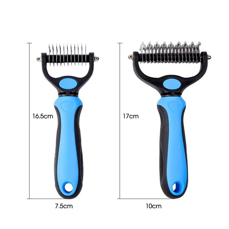 Dual-Sided Pet Deshedding Brush for Dogs and Cats Grooming