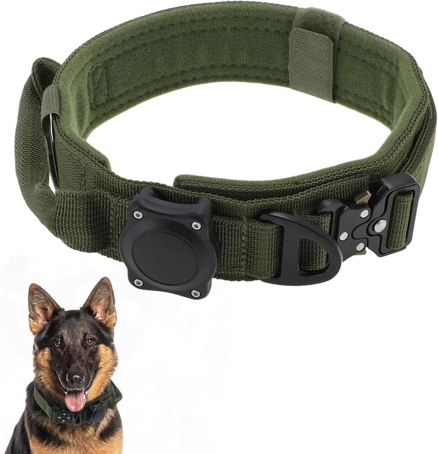 Waterproof Tactical Dog Collar with Handle and AirTag Holder