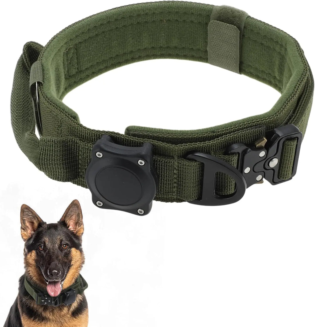Waterproof Tactical Dog Collar with Handle and AirTag Holder