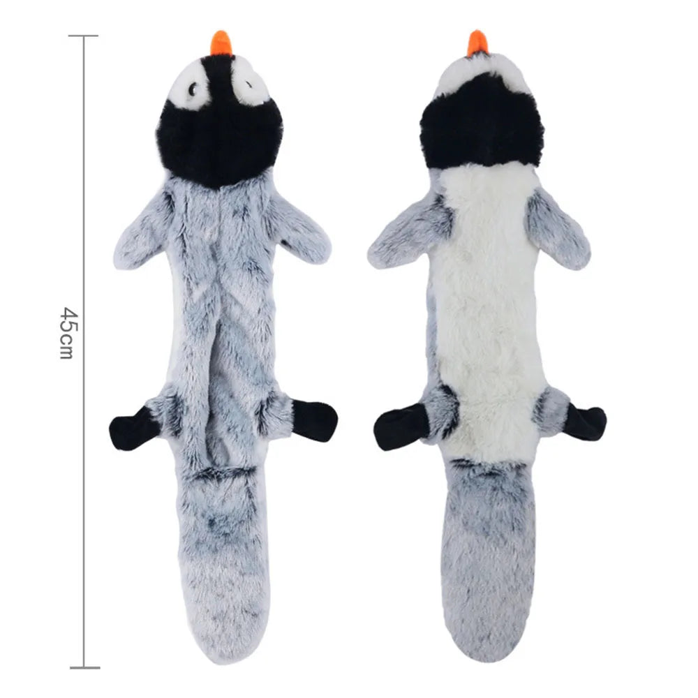 Stuffingless Squeaky Dog Toy with Crinkle Animal Design Fun