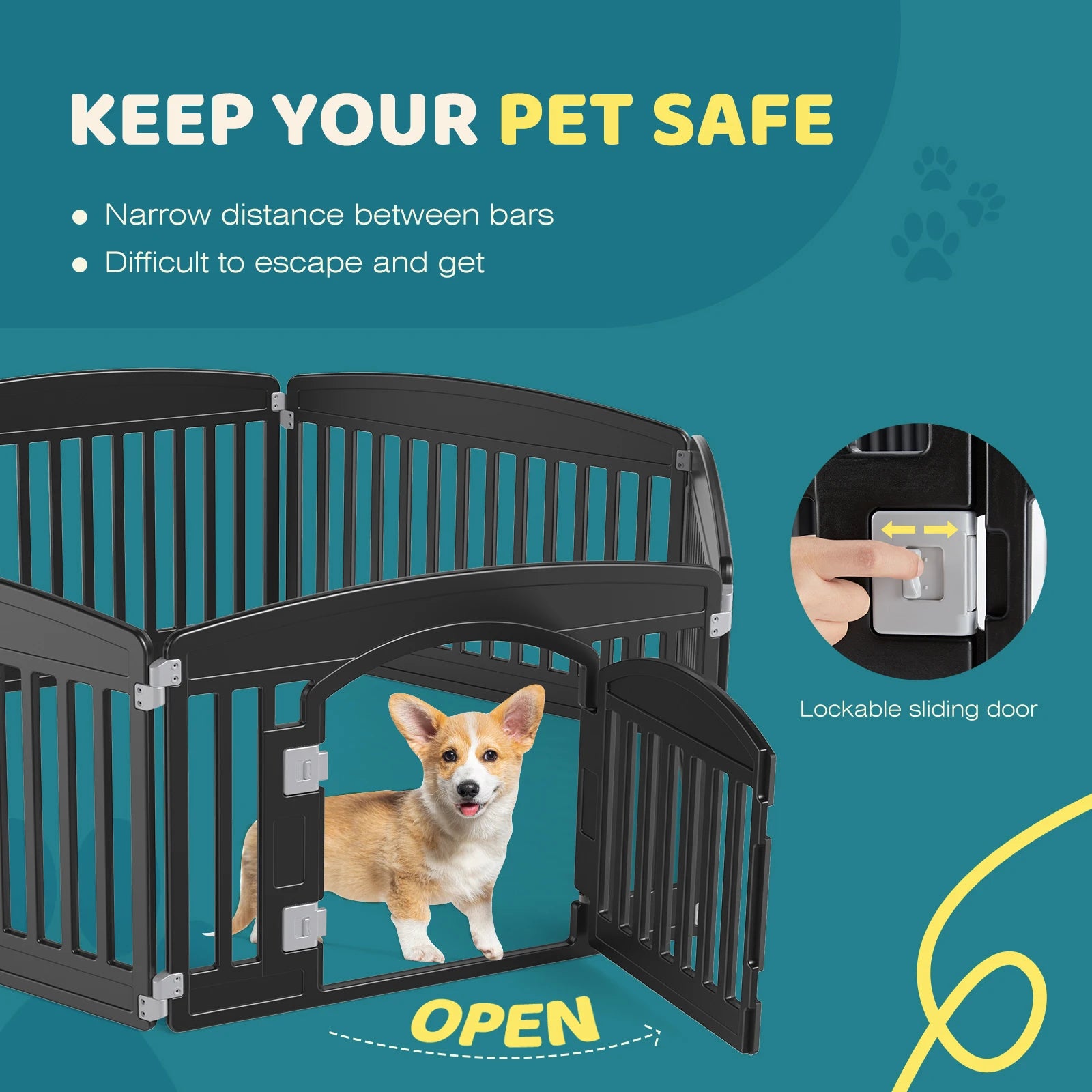 Expandable 6-Panel Pet Playpen for Indoor Outdoor Use