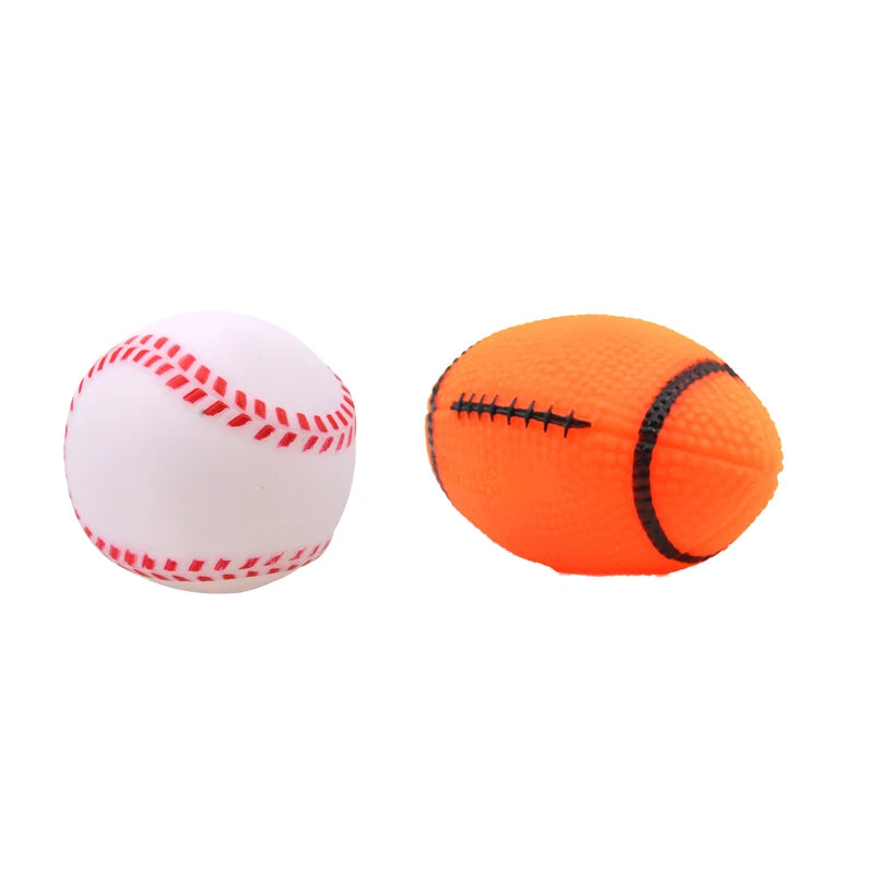Squeaky Rubber Dog Ball Toy for Small Puppies Play