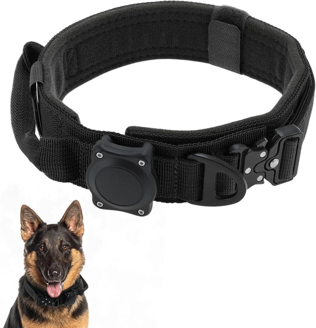 Waterproof Tactical Dog Collar with Handle and AirTag Holder