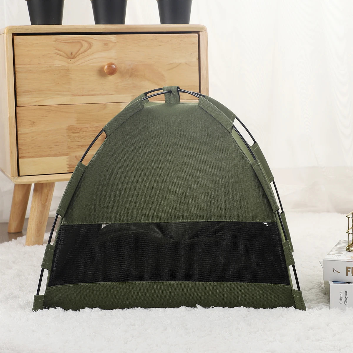 Warm Pet Tent Bed Cozy Cat House Winter Nest