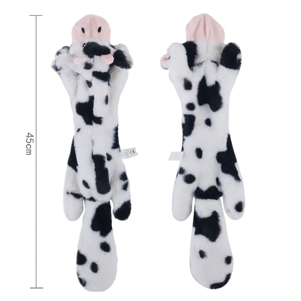 Stuffingless Squeaky Dog Toy with Crinkle Animal Design Fun
