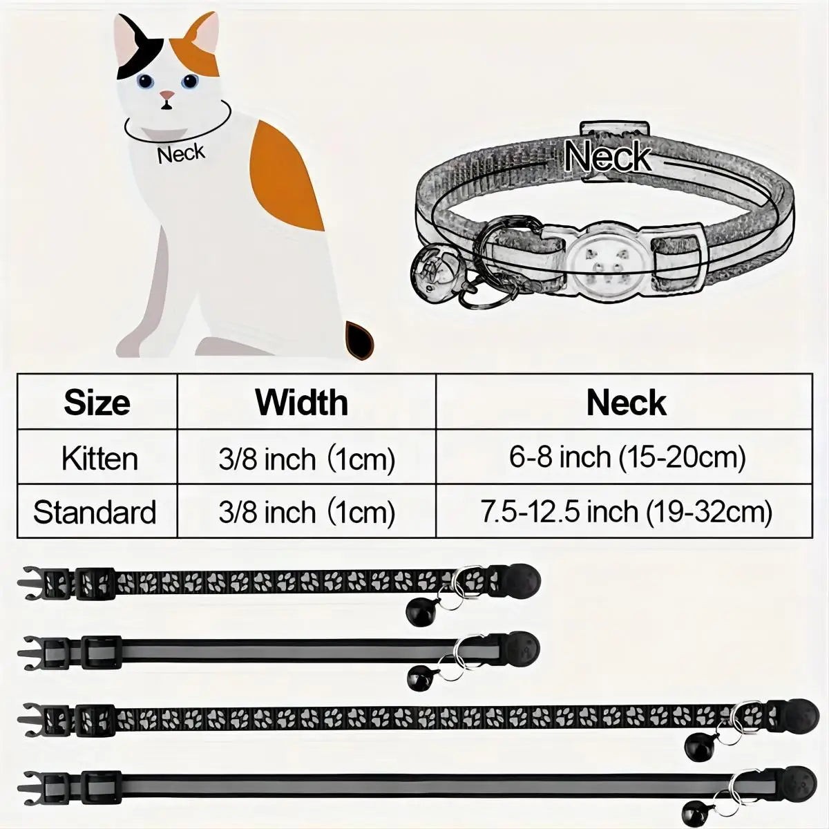 Reflective Pet Collar Set with Anti-Lost Safety Design
