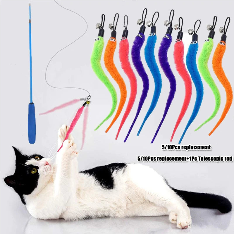Replacement Worm Cat Toy Heads for Interactive Teaser Wands