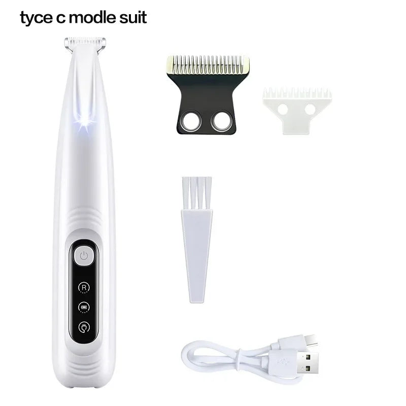 Waterproof Dog Paw Trimmer with LED Light and Display