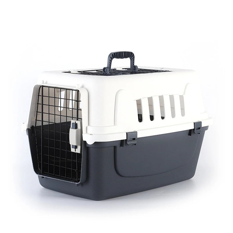 Portable Airline Pet Carrier Crate with Secure Lock Handle