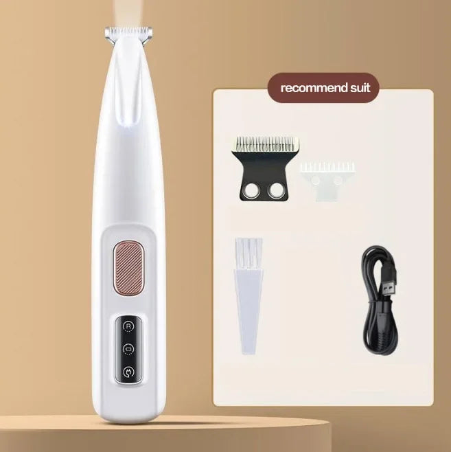 Waterproof Dog Paw Trimmer with LED Light and Display
