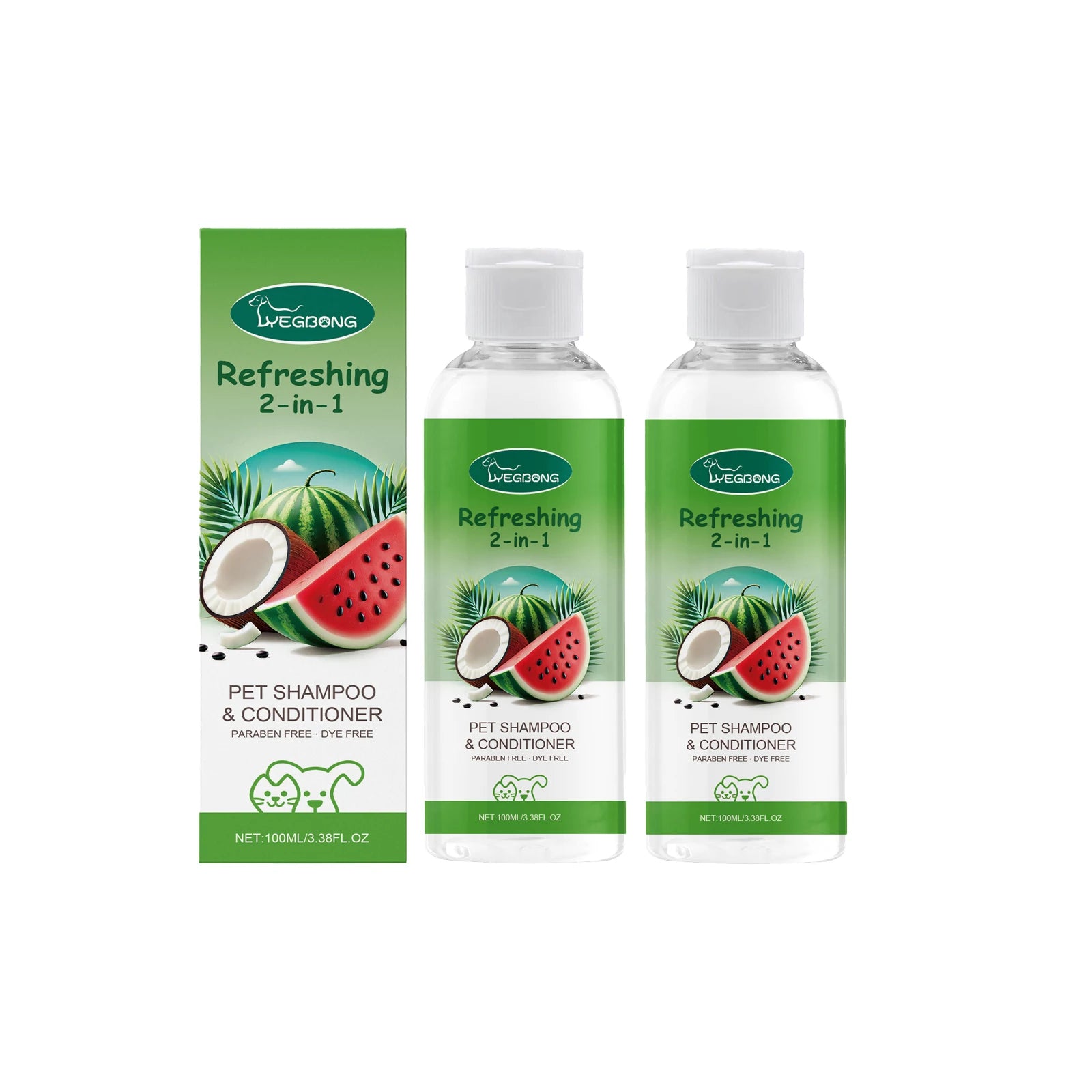Hypoallergenic 2-in-1 Pet Shampoo and Conditioner for Sensitive Skin