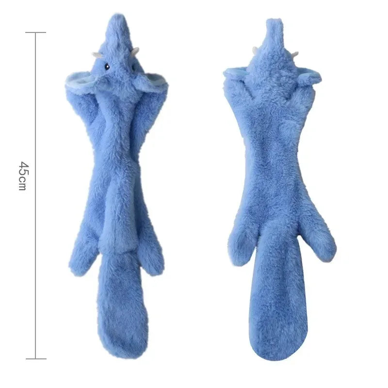 Stuffingless Squeaky Dog Toy with Crinkle Animal Design Fun