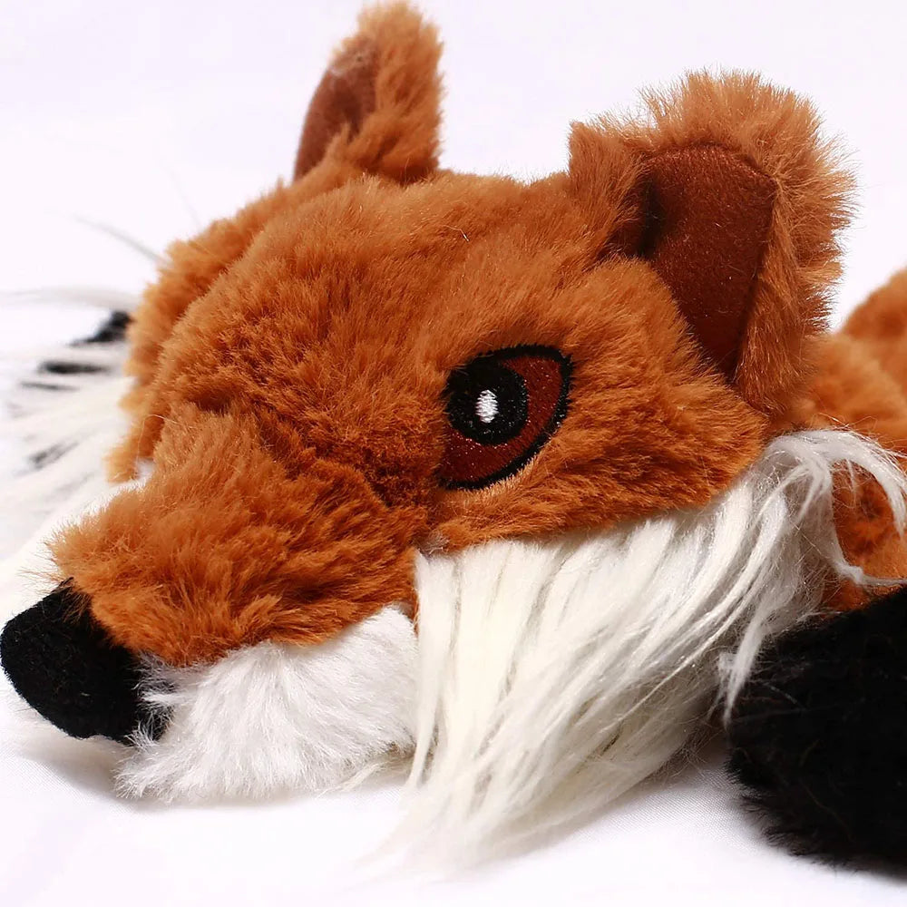 Stuffingless Squeaky Dog Toy with Crinkle Animal Design Fun