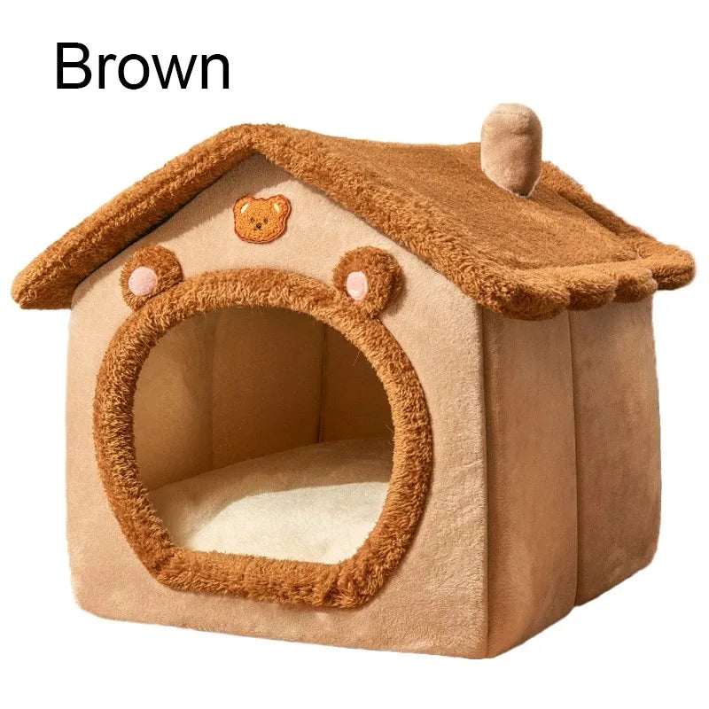 Cozy Pet Cave Bed Warm Indoor Cat Dog Nest