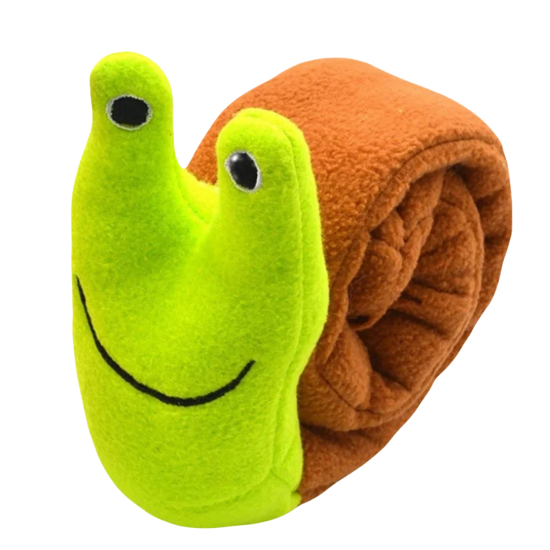 Interactive Snail Dog Puzzle Toy with Squeaker and Feeder