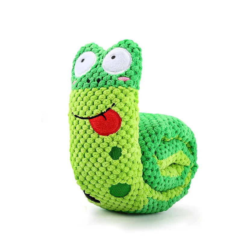 Interactive Snail Dog Puzzle Toy with Squeaker and Feeder