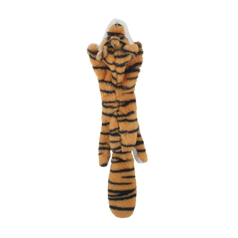 Stuffingless Squeaky Dog Toy with Crinkle Animal Design Fun