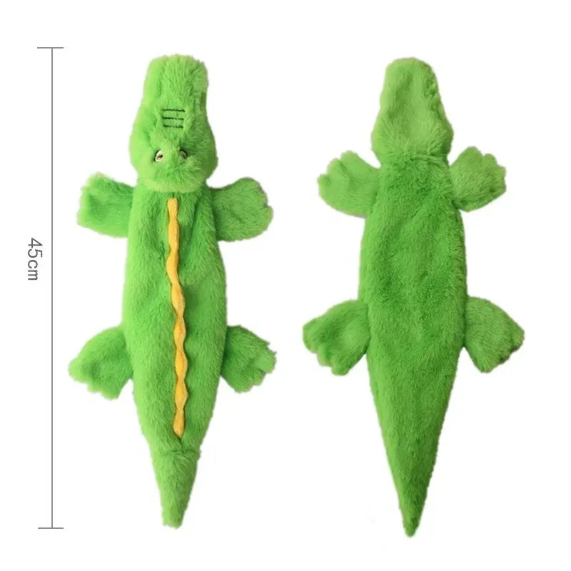 Stuffingless Squeaky Dog Toy with Crinkle Animal Design Fun