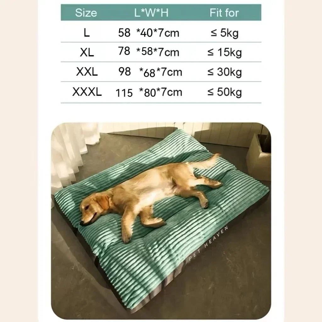 Large Corduroy Dog Bed Thick Washable Pet Sleeping Mat
