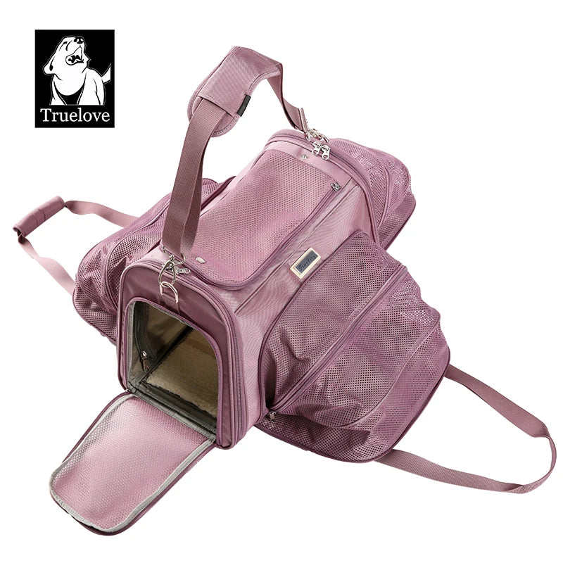 Foldable Oxford Pet Carrier Backpack with Large Travel Space