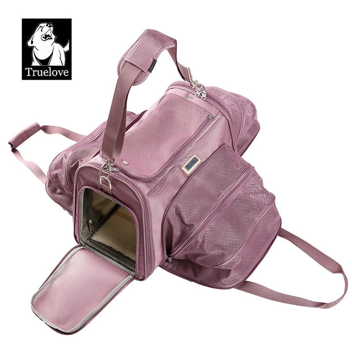 Foldable Oxford Pet Carrier Backpack with Large Travel Space