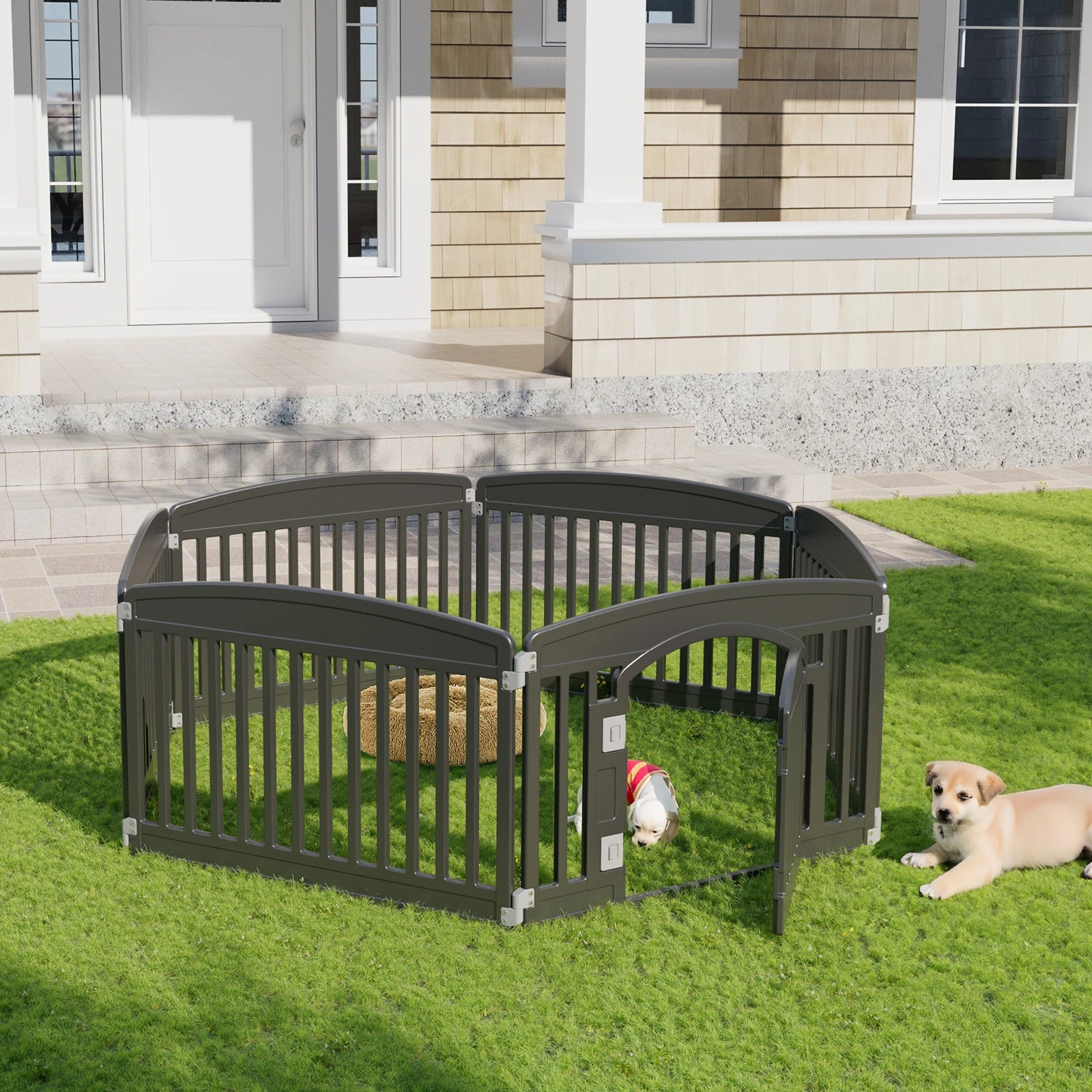 Expandable 6-Panel Pet Playpen for Indoor Outdoor Use