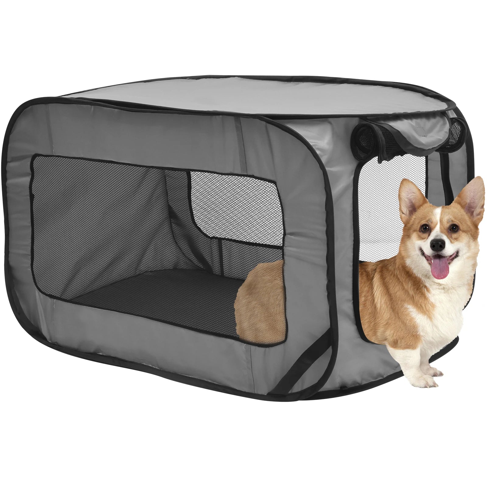 Foldable Pop-Up Dog Crate Portable Pet Tent for Travel
