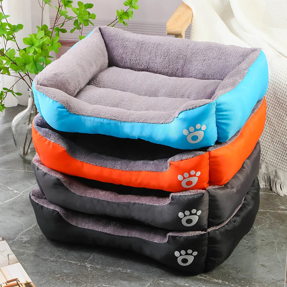 Soft Plush Dog Sofa Bed Warm Washable Pet Cushion