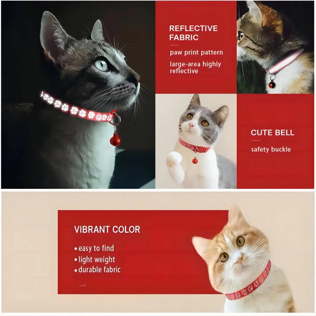 Reflective Pet Collar Set with Anti-Lost Safety Design