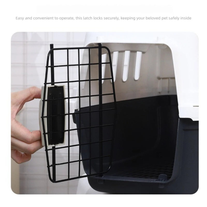 Portable Airline Pet Carrier Crate with Secure Lock Handle