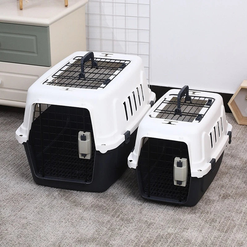 Portable Airline Pet Carrier Crate with Secure Lock Handle