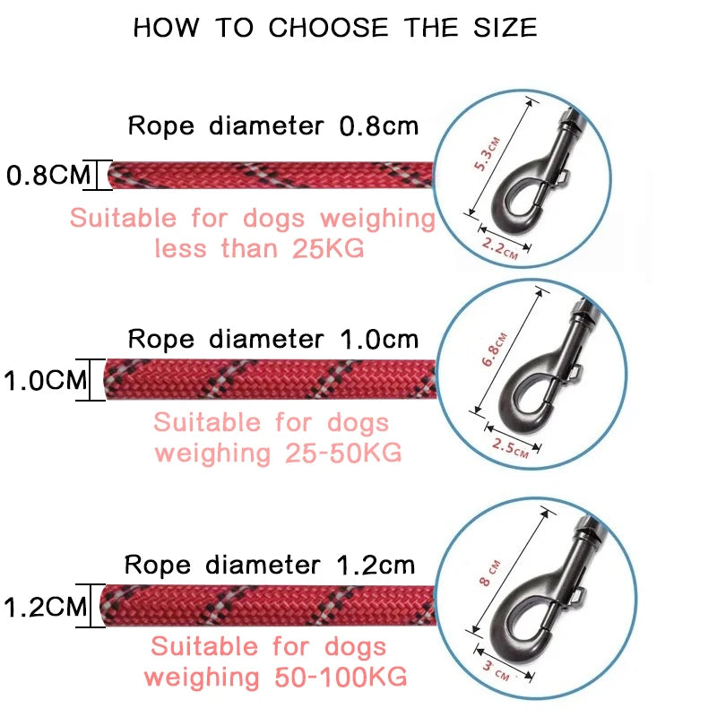 Reflective Heavy-Duty Dog Leash for Small and Large Dogs