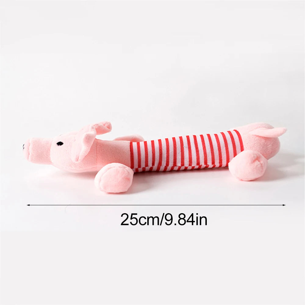 Stuffingless Squeaky Dog Toy with Crinkle Animal Design Fun