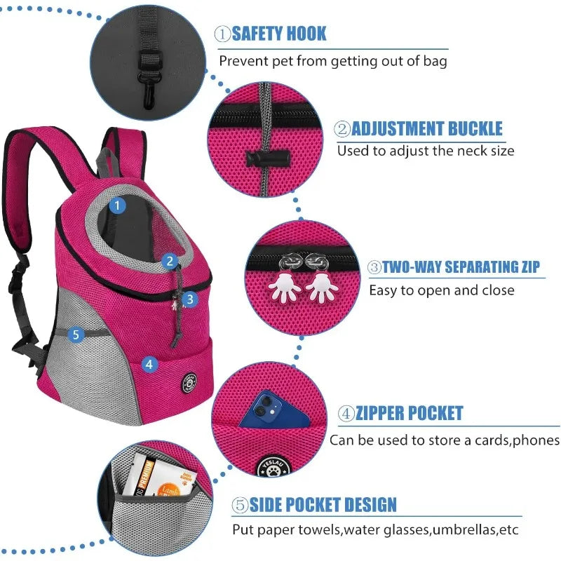 Portable Mesh Pet Carrier Backpack for Outdoor Travel Adventures