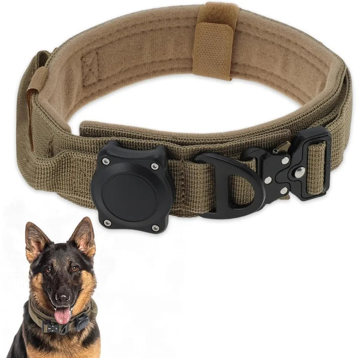 Waterproof Tactical Dog Collar with Handle and AirTag Holder