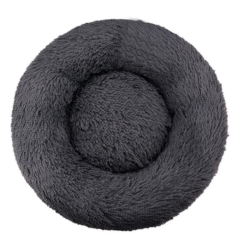 Round Plush Pet Bed Warm Washable Sofa for Dogs