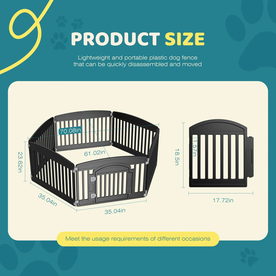 Expandable 6-Panel Pet Playpen for Indoor Outdoor Use