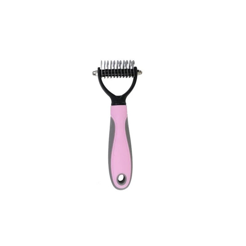 Dual-Sided Pet Deshedding Brush for Dogs and Cats Grooming
