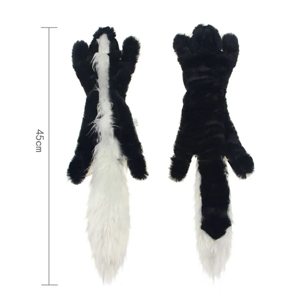 Stuffingless Squeaky Dog Toy with Crinkle Animal Design Fun