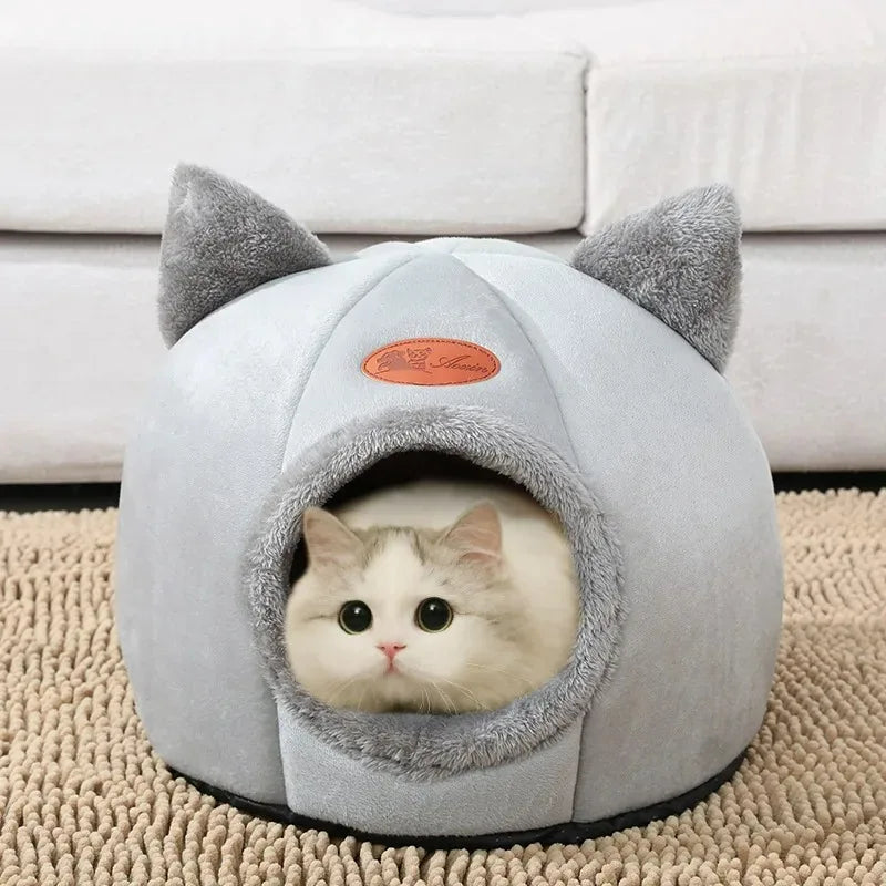 Cozy Pet Cave Bed Warm Indoor Cat Dog Nest