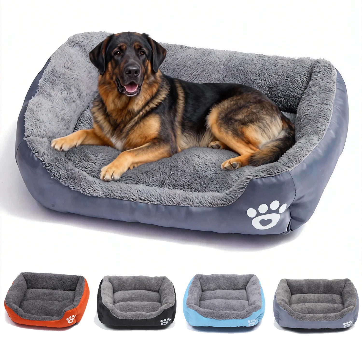 Soft Plush Dog Sofa Bed Warm Washable Pet Cushion