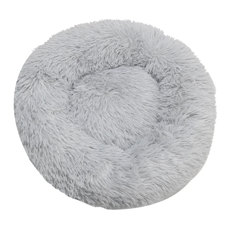 Round Plush Pet Bed Warm Washable Sofa for Dogs
