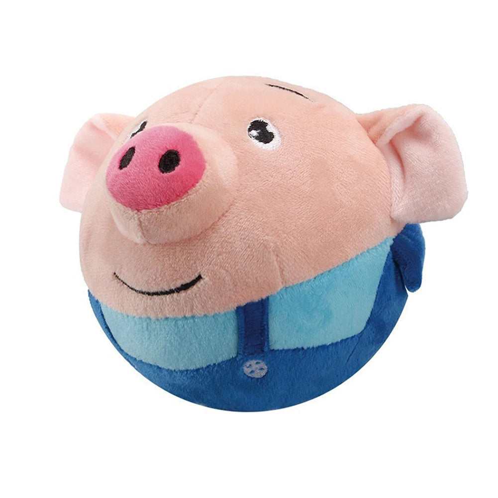Automatic Bouncing Plush Dog Toy Interactive Squeaky Self-Moving Fun
