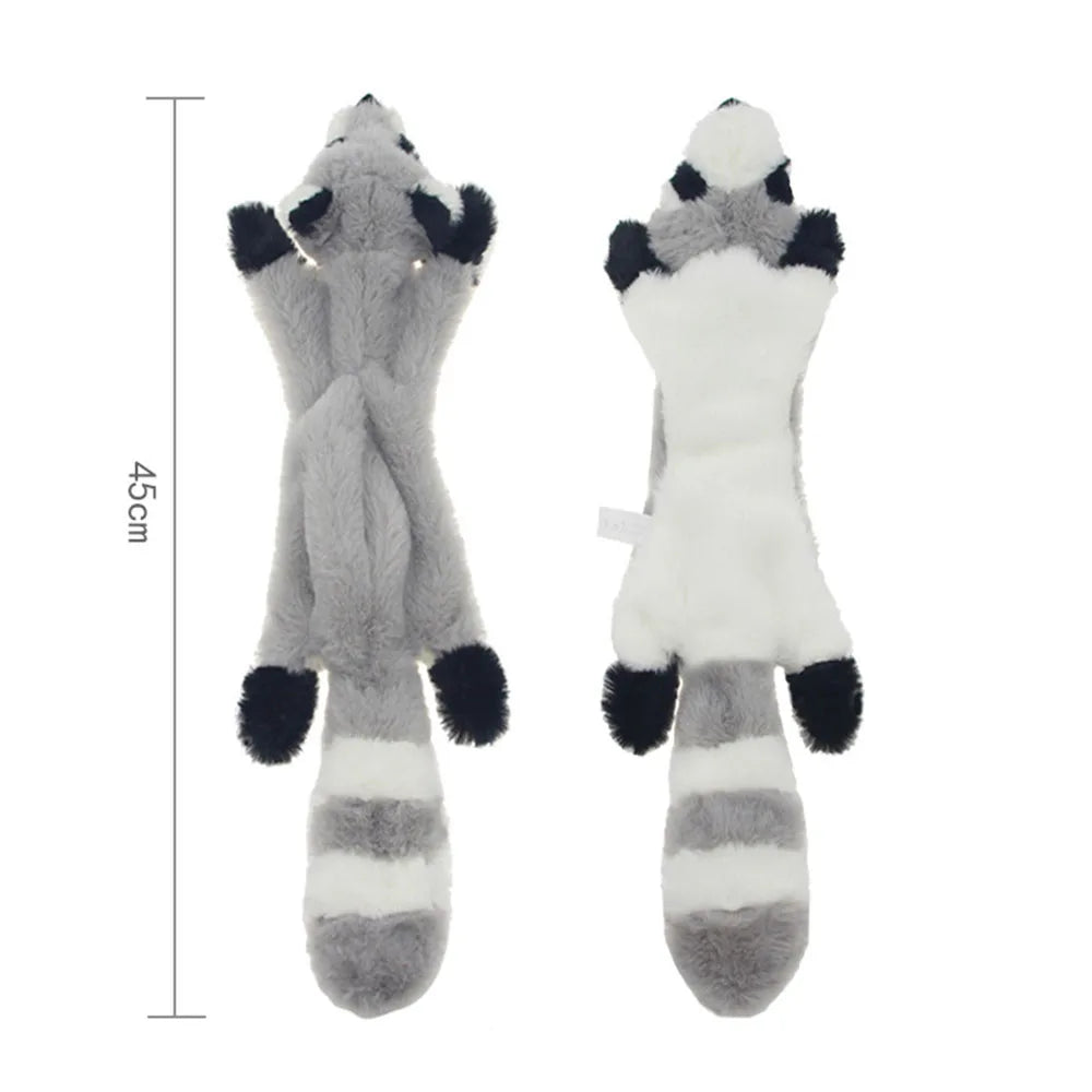 Stuffingless Squeaky Dog Toy with Crinkle Animal Design Fun
