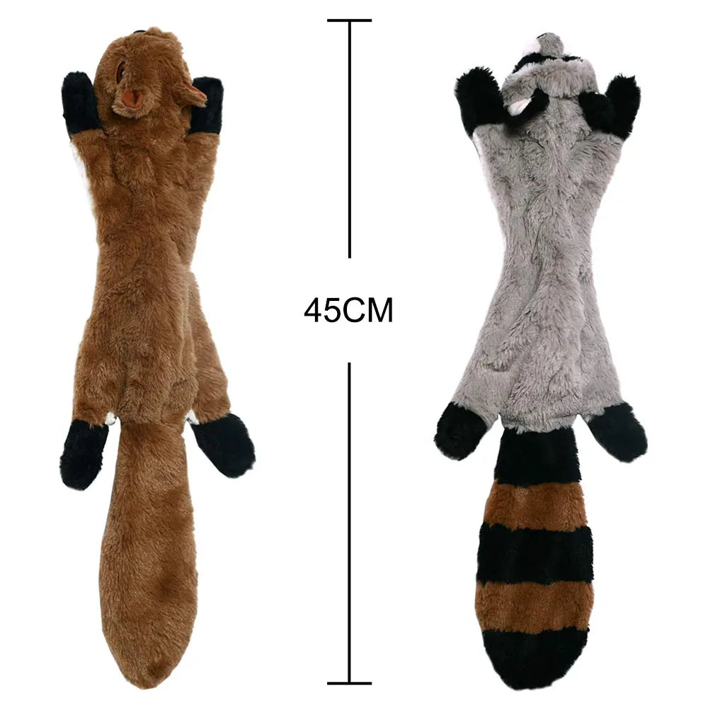 Stuffingless Squeaky Dog Toy with Crinkle Animal Design Fun
