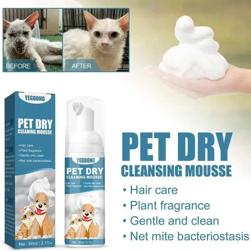 Waterless Pet Shampoo Mousse for Dogs and Cats Cleaning