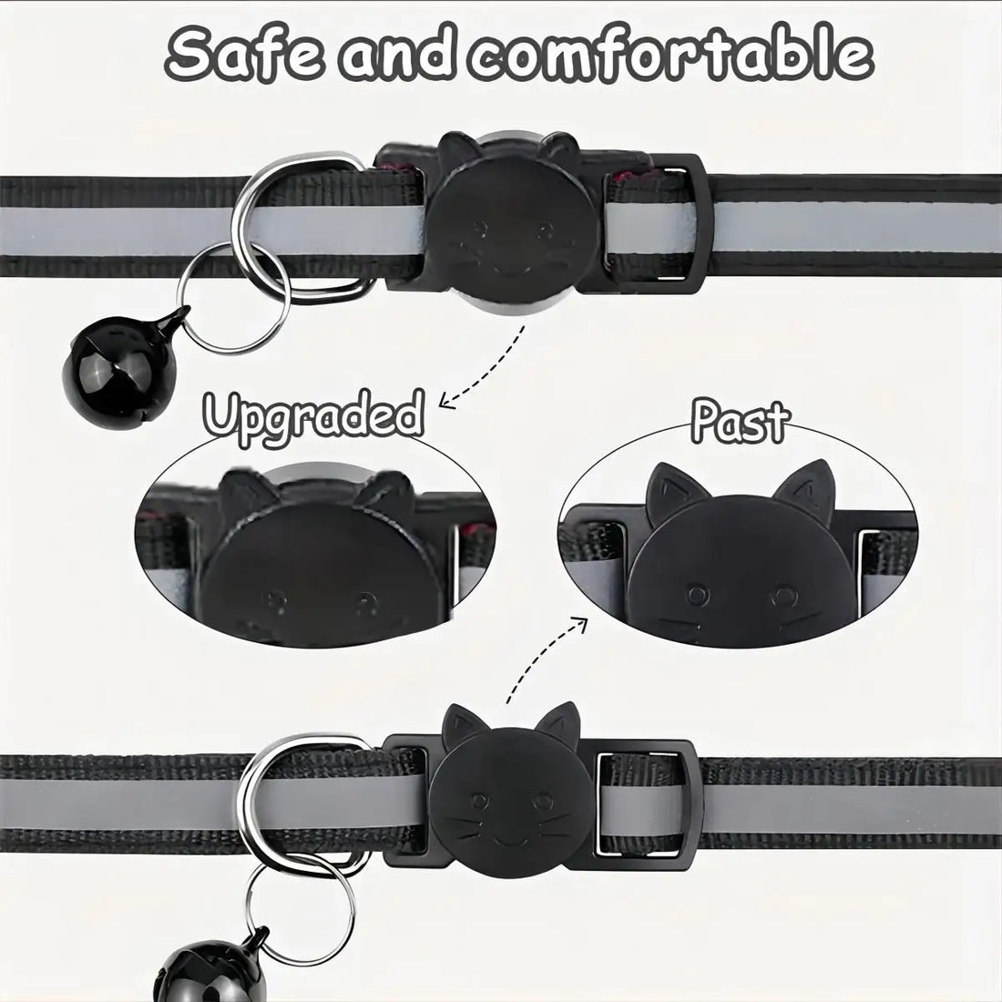 Reflective Pet Collar Set with Anti-Lost Safety Design