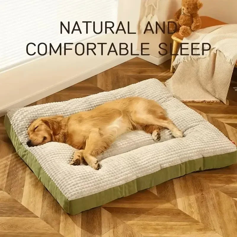 Large Corduroy Dog Bed Thick Washable Pet Sleeping Mat