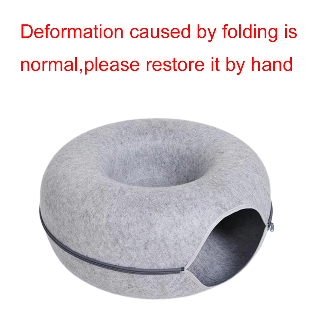 Interactive Felt Cat Tunnel Bed Donut Nest Toy House